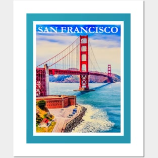 Restored vintage travel poster to San Francisco, CA Posters and Art